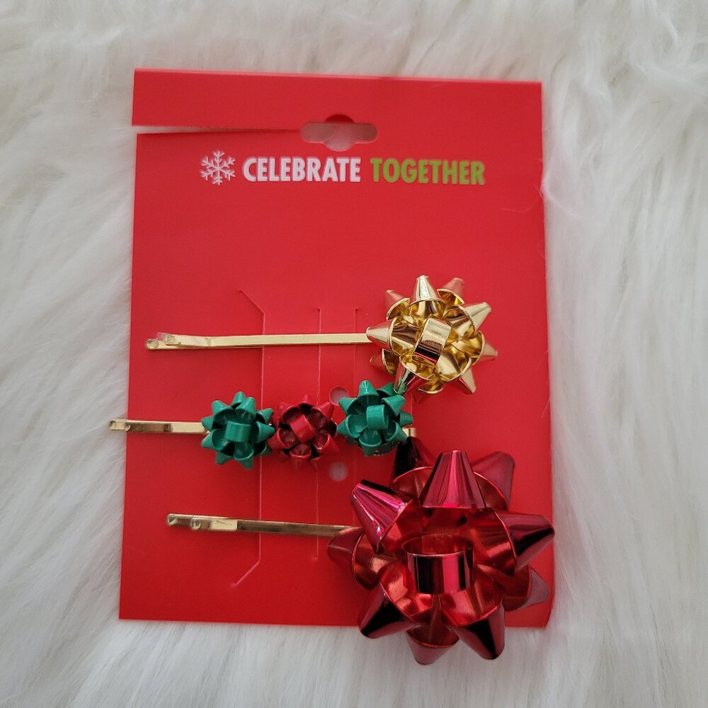 Celebrate Together Gift Bow Hair Pins